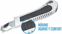 Cargar imagen en el visor de la galería, Cutter con 5 recambios set de cuchillas cuter cuchillo cortar herramienta 18 mm