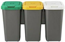 Cargar imagen en el visor de la galería, Tontarelli Set 3 PAPELERAS DE Reciclaje 77x32x47,5 cm, Triple, 75 litros