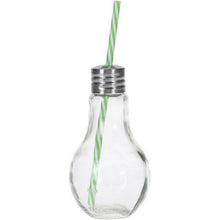 Cargar imagen en el visor de la galería, Botella bombilla alan con pajita, vasos, 400 ml, para agua o bebidas, playa