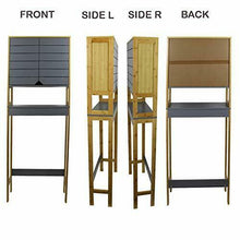 Cargar imagen en el visor de la galería, Tendance Noumea - Mueble para inodoro (2 puertas, 1 estante), color gris
