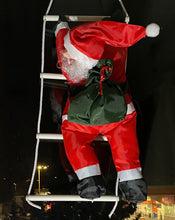 Cargar imagen en el visor de la galería, Colgante Papá Noel Tejido Impermeable en Escalera 35x 144 cm Balcón Decoracion Navidad