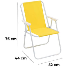 Cargar imagen en el visor de la galería, Silla de playa plegable con reposabrazos de acero Cayo ancho de exteriores