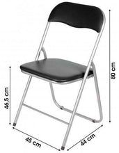 Cargar imagen en el visor de la galería, Silla Plegable Negro PVC Asiento Acolchado