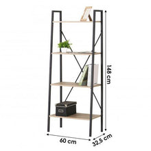 Cargar imagen en el visor de la galería, Mueble Estantería De Almacenamiento 4 Niveles Estructura De Metal Tablero Madera