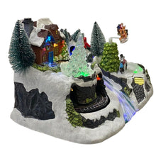 Cargar imagen en el visor de la galería, Poblado Navideño Escena Con Luz Led Música y Movimiento 19x18x31 cm Navidad