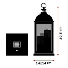 Cargar imagen en el visor de la galería, Candelabro de Navidad FAROL CON 3 VELAS LED ESPECIAL NAVIDAD 30,5X14CM NEGRO DECORACION HOGAR CASA