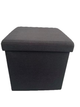 Cargar imagen en el visor de la galería, Púff Taburete de Almacenamiento Plegable Asiento de Almacenaje Cubo Otomano Reposapié
