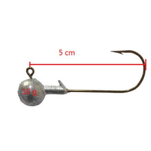 Cargar imagen en el visor de la galería, 60 Unds Anzuelos plomados varias medidas Para Montar Señuelos de Vinilo Spinning