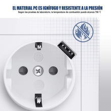 Cargar imagen en el visor de la galería, Base de Enchufe Empotrado de Pared Schuko con Puerto USB con Obturador Seguridad