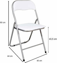 Cargar imagen en el visor de la galería, SILLA PLEGABLE ACOLCHADA COLOR BLANCO