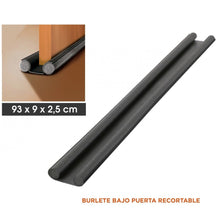 Cargar imagen en el visor de la galería, Burlete Bajo Pueta Recortable 93 cm Tope Doble de Aire Para inferior de puerta
