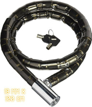 Cargar imagen en el visor de la galería, Candado de moto bici bicicleta Blindado Llave Tubular cadena antirrobo 2 llaves