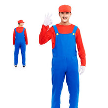 Cargar imagen en el visor de la galería, Disfraz Fontanero Rojo / Verde Hombre Adulto para Carnaval Fiesta Teatro Cumpleaños