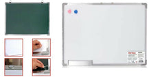 Cargar imagen en el visor de la galería, Pizarra magnetica doble cara blanca y verde, tiza y rotulador, con imán