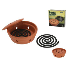 Cargar imagen en el visor de la galería, INCIENSO CITRONELA 12 UNDS Mosquito QUEMADOR ESPIRAL + PORTA INCIENSO CERÁMICA