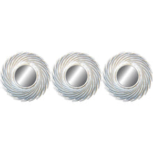 Cargar imagen en el visor de la galería, Pack 3 Espejos Pared Decorativos Plateados dorados Casa Habitación Salón 25 cm
