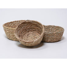Cargar imagen en el visor de la galería, Cesta cuerda para almacenaje hecha de fibra con acabado color natural ø16x9 cm