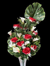 Cargar imagen en el visor de la galería, Ramo de Flores Rosa y Hortensia Artificiales Cementerio Decoración 18 tenedores