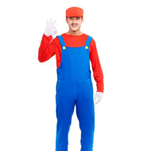 Cargar imagen en el visor de la galería, Disfraz Fontanero Rojo / Verde Hombre Adulto para Carnaval Fiesta Teatro Cumpleaños