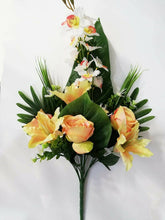 Cargar imagen en el visor de la galería, Ramo de Flores Lilium Artificiales Cementerio Mesa Decoración Boda 14 tenedores