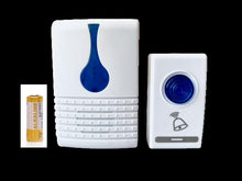 Cargar imagen en el visor de la galería, Timbre campana de puerta exterior casa inalámbrico con pilas alcance 80 a 150 m