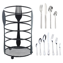 Cargar imagen en el visor de la galería, Escurridor de cubiertos hierro 10 x 16 cm Organizador Porta Cucharas Metal Negro