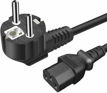 Cargar imagen en el visor de la galería, Cable de Alimentación 1.5M, 3 Pines, Enchufe Europeo, Negro para Monitor, Televisión, Proyector, PC, 3 * 0.75mm²
