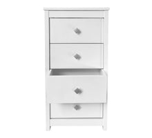 Cargar imagen en el visor de la galería, Mueble Auxiliar Cajonera Ancha de Madera de Pino Natural Color Blanco Nieve, Mesillas de noche,