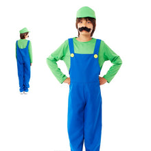 Cargar imagen en el visor de la galería, Disfraz Fontanero Rojo / Verde niño Infantil Fiestas Carnaval Cumpleaños