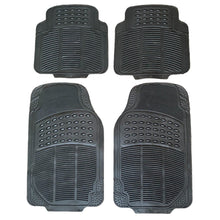 Cargar imagen en el visor de la galería, Alfombras de Goma Recortable Universal Negra Para Coche Automóvil Juego de 4 pcs Resitente al Uso Antideslizante