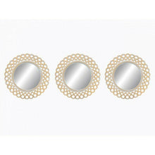 Cargar imagen en el visor de la galería, Espejos Pared Decorativos Plateados dorados Pack 3 Casa Habitación Salón 25 cm