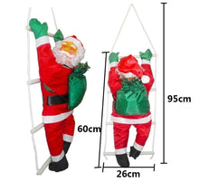 Cargar imagen en el visor de la galería, Colgante Papá Noel Tejido Impermeable en Escalera 35x 144 cm Balcón Decoracion Navidad