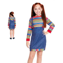 Cargar imagen en el visor de la galería, Disfraz Muñeca Asesina Niña Infantil Para Fiesta Halloween Carnaval Teatro