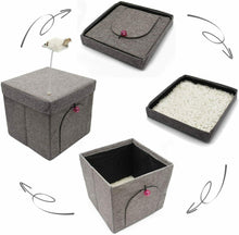 Cargar imagen en el visor de la galería, Casa para Gatos Mascotas Portable Plegable con Juguete Ratón 30x30x29cm