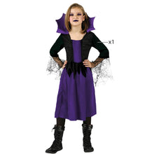 Cargar imagen en el visor de la galería, Disfraz Bruja Mujer Araña-Infantil Niña Para fiesta Halloween Carnaval Teatro