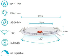 Cargar imagen en el visor de la galería, Panel LED ultrafino redondo, foco 24 W -3000K, 6500K