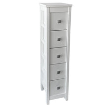 Cargar imagen en el visor de la galería, Mueble Auxiliar Cajonera Estrecho de Madera de Pino Natural Color Blanco Para Baño Dormitorio