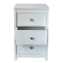 Cargar imagen en el visor de la galería, Mueble Auxiliar Cajonera Ancha de Madera de Pino Natural Color Blanco Nieve, Mesillas de noche,