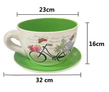 Cargar imagen en el visor de la galería, Taza Macetero con Plato de Céramica Para Plantas Decoracion Jardin Casa