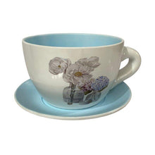 Cargar imagen en el visor de la galería, Taza Macetero con Plato de Céramica Para Plantas Decoracion Jardin Casa