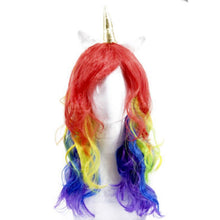 Cargar imagen en el visor de la galería, Peluca de Unicornio Muticolor Mujer Adulto Para Fiesta de Carnaval Halloween Cumpleaños Teatro