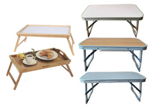 Cargar imagen en el visor de la galería, Mesita Bandeja Plegable para Cama, mesita para desayunos con Patas Plegables