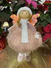 Cargar imagen en el visor de la galería, Figura de Ángel Rosa con Alas Iluminacion 14 Luces de LED para Decoracion de Navidad