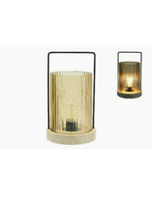 Cargar imagen en el visor de la galería, FAROL LED CRISTAL CREMA, bombilla, pilas AAA no incluidas, jardín decoración