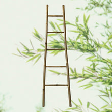 Cargar imagen en el visor de la galería, Toallero de Bambú en Forma de Escalera con 5 Peldaños para Toallas150 cm, Estante Soporte Perchero