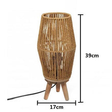 Cargar imagen en el visor de la galería, Lámpara de mesa con Tripode en Yute Natural ø 17 x 39 cm