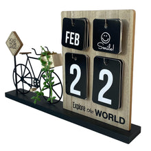 Cargar imagen en el visor de la galería, Calendario Perpetuo de Madera para Sobremesa, Decoración para el Hogar, Ideal para Escritorio, Sala de Estudio, Oficina