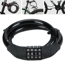 Cargar imagen en el visor de la galería, Cerradura candado bici moto combinacion numero lock contrase;a 4 digitos 1x60 cm