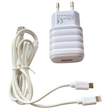 Cargar imagen en el visor de la galería, Kit Cargador Iphone Apple Android + Micro USB Blanco de pared casa 2.1A