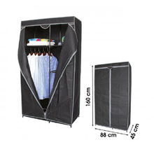 Cargar imagen en el visor de la galería, Armario con Funda / Ropero con Funda, Tela Ropero Estante Lona Ropa Guardarropa, Armario almacenamiento Color Negro